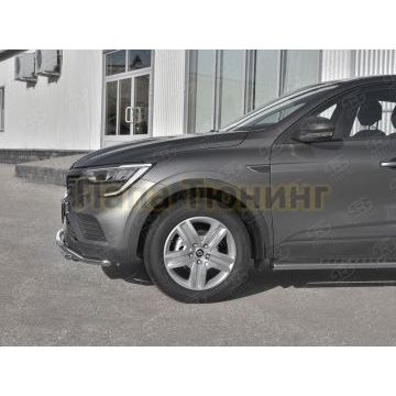 Защита переднего бампера d42 волна-d42 дуга РусСталь для Renault Arkana 2019-