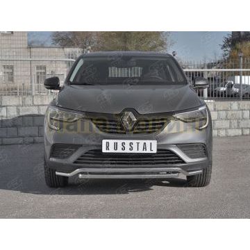 Защита переднего бампера d42 волна-d42 дуга РусСталь для Renault Arkana 2019-