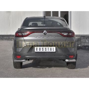Защита заднего бампера уголки d57 секции РусСталь для Renault Arkana 2019-