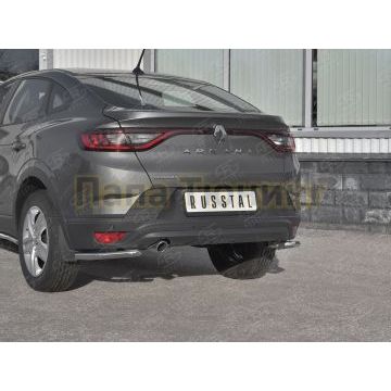 Защита заднего бампера уголки d42 секции РусСталь для Renault Arkana 2019-