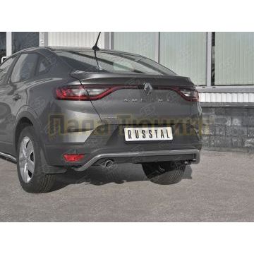 Защита заднего бампера d42 волна РусСталь для Renault Arkana 2019-