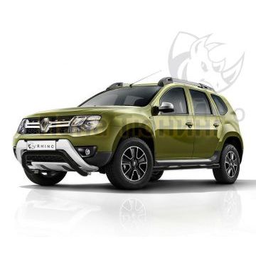 Пороги труба d76 с накладкой ч. сталь черн. (вариант 1) РусСталь для Renault Duster 2015-