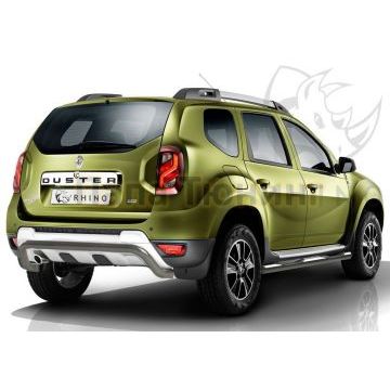 Защита заднего бампера d57 ч. сталь сер. (волна) РусСталь для Renault Duster 2015-