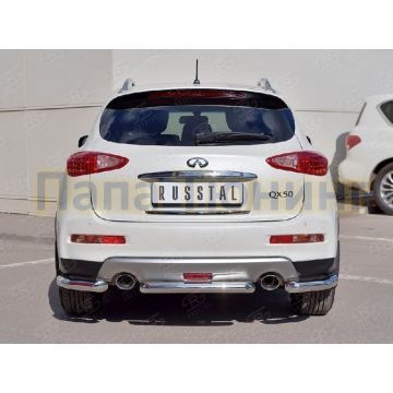 Защита заднего бампера d42 секция РусСталь для Renault Kaptur 2016-