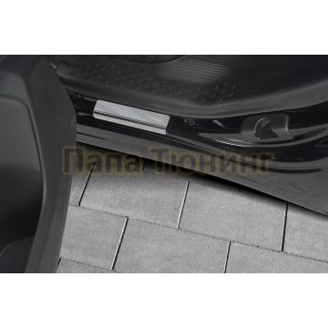 Накладки на пороги RUSSTAL (нерж., зеркало) РусСталь для Subaru Forester(SJ) 2016-2018