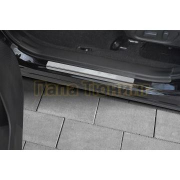 Накладки на пороги RUSSTAL (нерж., зеркало) РусСталь для Subaru Forester(SJ) 2016-2018