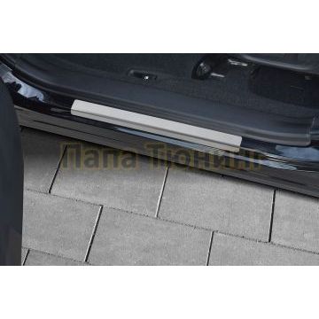 Накладки на пороги RUSSTAL (нерж., шлиф) РусСталь для Subaru Forester(SJ) 2016-2018