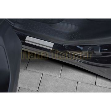 Накладки на пороги RUSSTAL (нерж., шлиф., надпись) РусСталь для Subaru Forester(SJ) 2016-2018