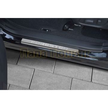 Накладки на пороги RUSSTAL (нерж., шлиф., надпись) РусСталь для Subaru Forester(SJ) 2016-2018