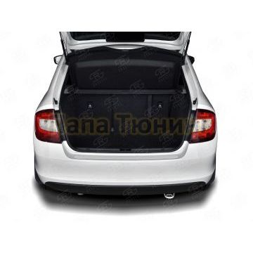 Накладка на задний бампер RUSSTAL (нерж., зеркало) РусСталь для Skoda Rapid 2012-