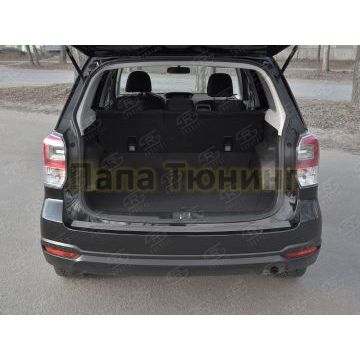 Накладка на задний бампер RUSSTAL (нерж., зеркало) РусСталь для Subaru Forester(SJ) 2016-2018