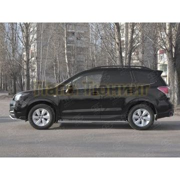 Пороги труба 120х60 овал с проступью РусСталь для Subaru Forester(SJ) 2016-2018