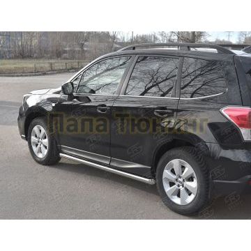 Пороги труба d57 (вариант 1) РусСталь для Subaru Forester(SJ) 2016-2018