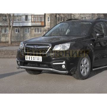 Защита переднего бампера d57 волна РусСталь для Subaru Forester(SJ) 2016-2018