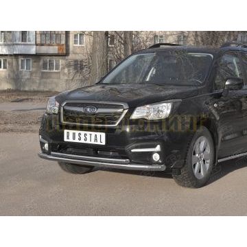 Защита переднего бампера d57 секции-d42 дуга РусСталь для Subaru Forester(SJ) 2016-2018