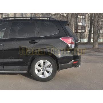 Защита заднего бампера d75х42 дуга РусСталь для Subaru Forester(SJ) 2016-2018