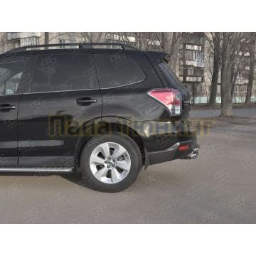 Защита заднего бампера d57 дуга-d42 дуга РусСталь для Subaru Forester(SJ) 2016-2018