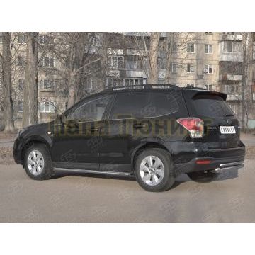 Защита заднего бампера d57 дуга-d42 дуга РусСталь для Subaru Forester(SJ) 2016-2018