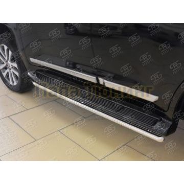 Защита порогов d42 РусСталь для Toyota Land Cruiser 200 Executive Lounge 2018-