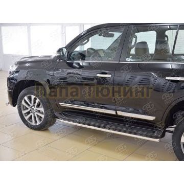 Защита порогов d42 РусСталь для Toyota Land Cruiser 200 Executive Lounge 2018-
