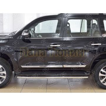 Защита порогов d42 РусСталь для Toyota Land Cruiser 200 Executive Lounge 2018-