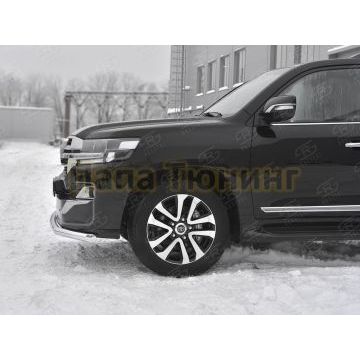 Защита переднего бампера d57 секции РусСталь для Toyota Land Cruiser 200 Executive Lounge 2018-