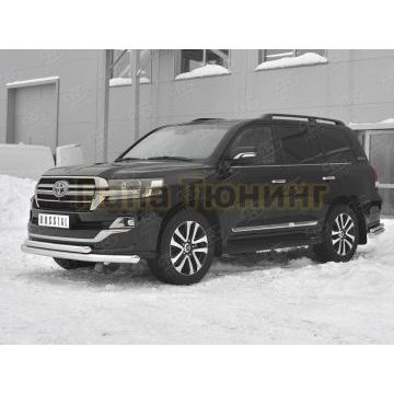 Защита переднего бампера d76 секции-d57 дуга РусСталь для Toyota Land Cruiser 200 Executive Lounge 2018-
