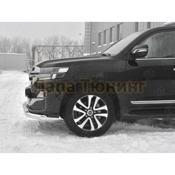 Защита переднего бампера d76 секции-d57 дуга РусСталь для Toyota Land Cruiser 200 Executive Lounge 2018-