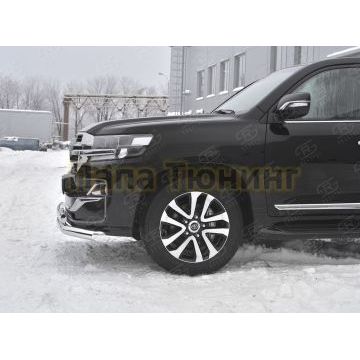 Защита переднего бампера d76 секции-d75x42 дуга РусСталь для Toyota Land Cruiser 200 Executive Lounge 2018-
