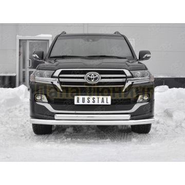 Защита переднего бампера d76 секции-d75x42 дуга РусСталь для Toyota Land Cruiser 200 Executive Lounge 2018-