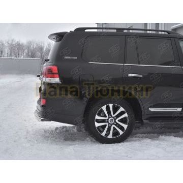 Защита заднего бампера d75х42 дуга РусСталь для Toyota Land Cruiser 200 Executive Lounge 2018-