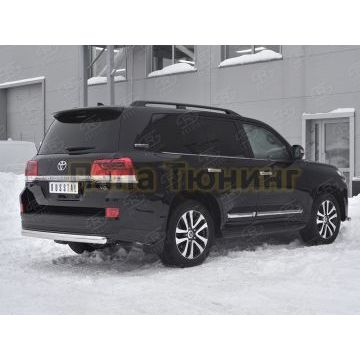 Защита заднего бампера d75х42 дуга РусСталь для Toyota Land Cruiser 200 Executive Lounge 2018-