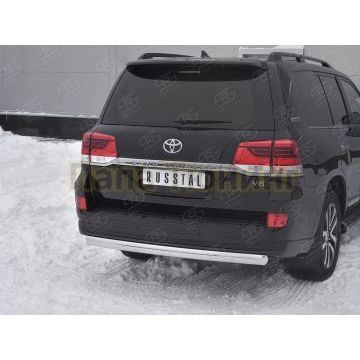 Защита заднего бампера d75х42 дуга РусСталь для Toyota Land Cruiser 200 Executive Lounge 2018-