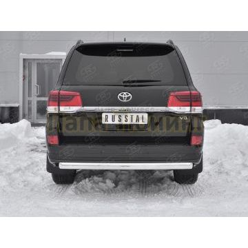 Защита заднего бампера d75х42 дуга РусСталь для Toyota Land Cruiser 200 Executive Lounge 2018-