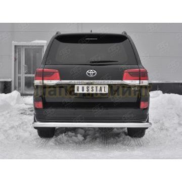 Защита заднего бампера d76 секции РусСталь для Toyota Land Cruiser 200 Executive Lounge 2018-