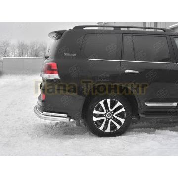 Защита заднего бампера d76 секции-d42 уголки РусСталь для Toyota Land Cruiser 200 Executive Lounge 2018-
