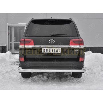 Защита заднего бампера d76 секции-d42 уголки РусСталь для Toyota Land Cruiser 200 Executive Lounge 2018-