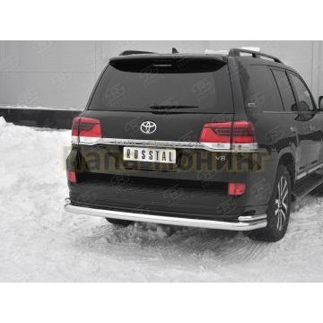 Защита заднего бампера d76 секции-d42 уголки РусСталь для Toyota Land Cruiser 200 Executive Lounge 2018-