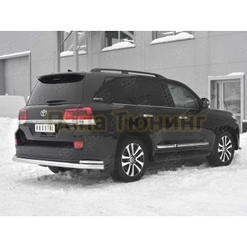 Защита заднего бампера d76 секции-d42 уголки РусСталь для Toyota Land Cruiser 200 Executive Lounge 2018-