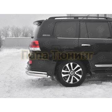 Защита заднего бампера уголки d76 секции-d42 секции РусСталь для Toyota Land Cruiser 200 Executive Lounge 2018-