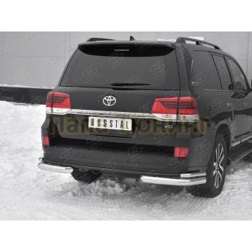 Защита заднего бампера уголки d76 секции-d42 секции РусСталь для Toyota Land Cruiser 200 Executive Lounge 2018-