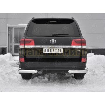 Защита заднего бампера уголки d76 секции-d42 секции РусСталь для Toyota Land Cruiser 200 Executive Lounge 2018-