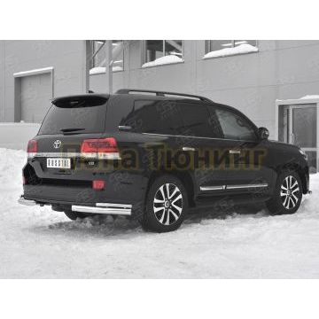 Защита заднего бампера уголки d76 секции-d42 секции РусСталь для Toyota Land Cruiser 200 Executive Lounge 2018-