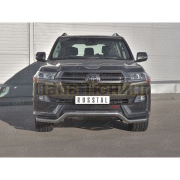 Защита переднего бампера d57 волна РусСталь для Toyota Land Cruiser 200 Executive Lounge 2018-