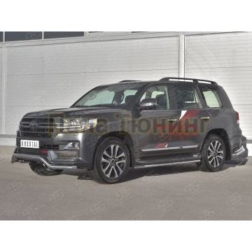 Защита переднего бампера d57 волна РусСталь для Toyota Land Cruiser 200 Executive Lounge 2018-