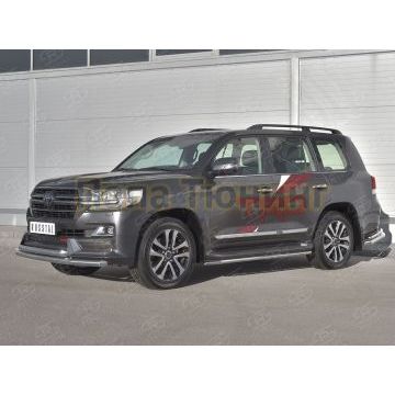 Защита переднего бампера d57 секции-d57 дуга РусСталь для Toyota Land Cruiser 200 Executive Lounge 2018-