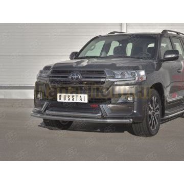 Защита переднего бампера d57 секции-d57 дуга РусСталь для Toyota Land Cruiser 200 Executive Lounge 2018-