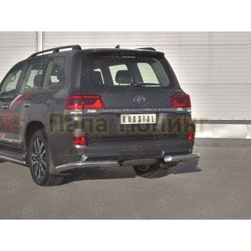 Защита заднего бампера уголки d76 секции РусСталь для Toyota Land Cruiser 200 Executive Lounge 2018-