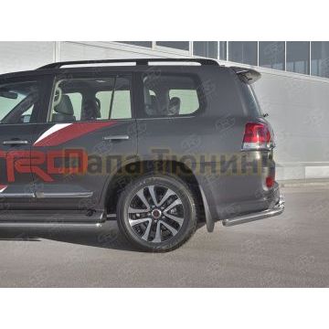 Защита заднего бампера уголки d76 секции РусСталь для Toyota Land Cruiser 200 Executive Lounge 2018-