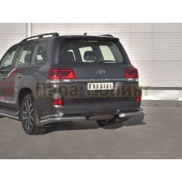 Защита заднего бампера уголки d76 секции-d42 секции РусСталь для Toyota Land Cruiser 200 Executive Lounge 2018-